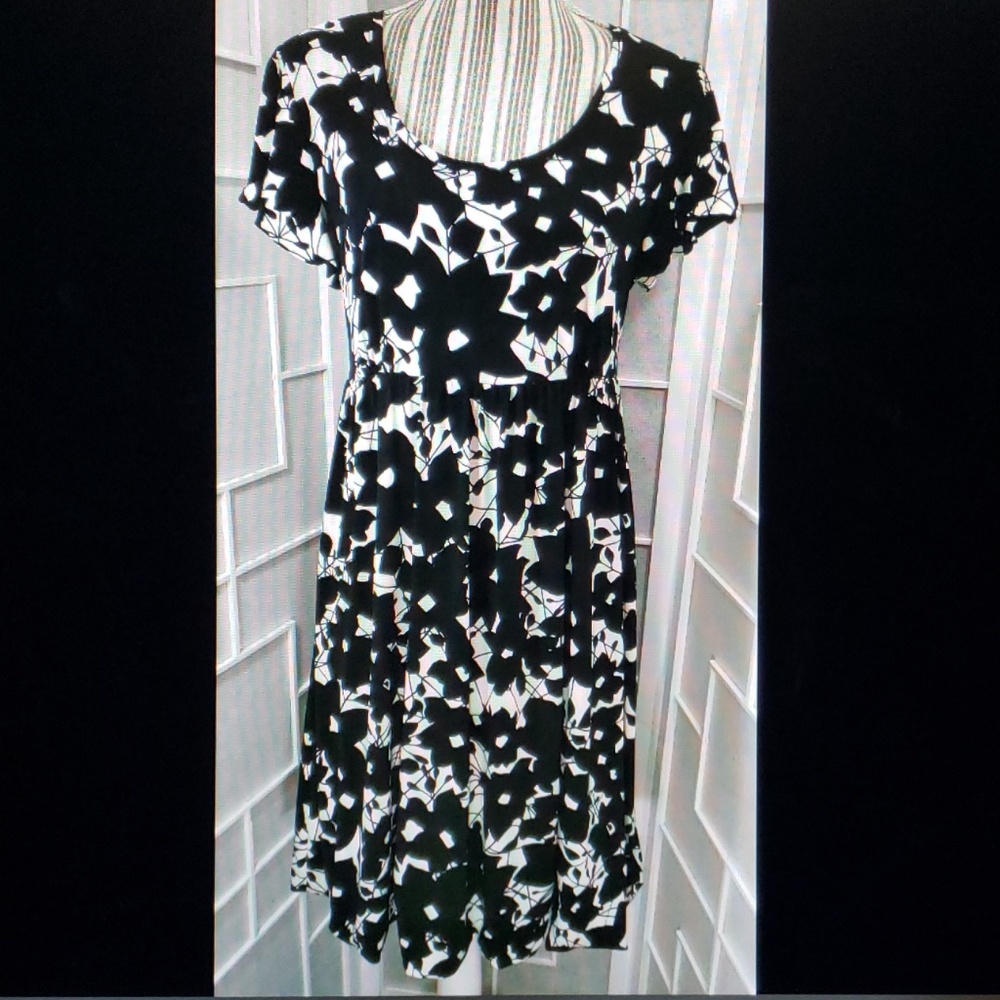 NWT Sz M Apt 9 Black & White Midi Dress